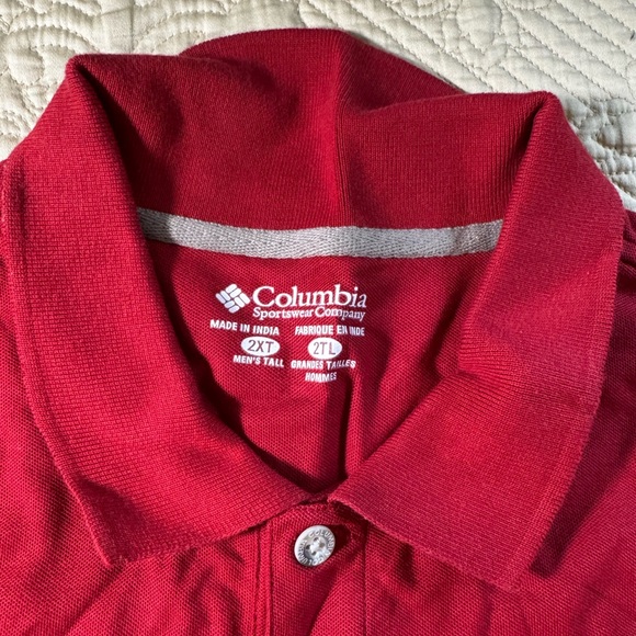 Columbia Deep Red Men's Polo - Picture 1 of 3